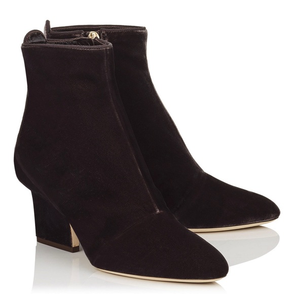 JIMMY CHOO *New* Velvet Mink Brown Boots Booties - Picture 1 of 10